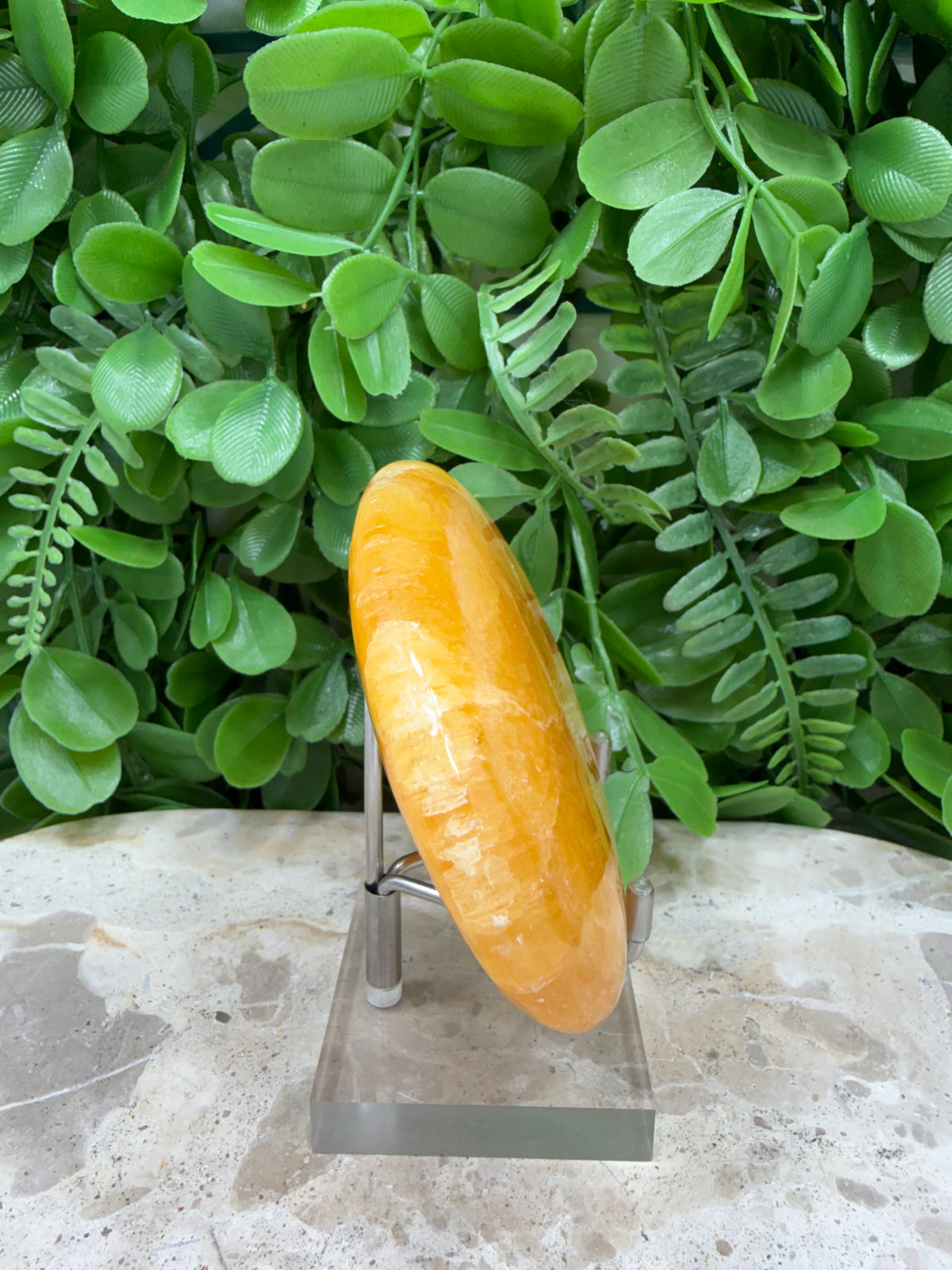 Crystallised Orange Calcite Palm Stone | Energy • Joy • Creativity