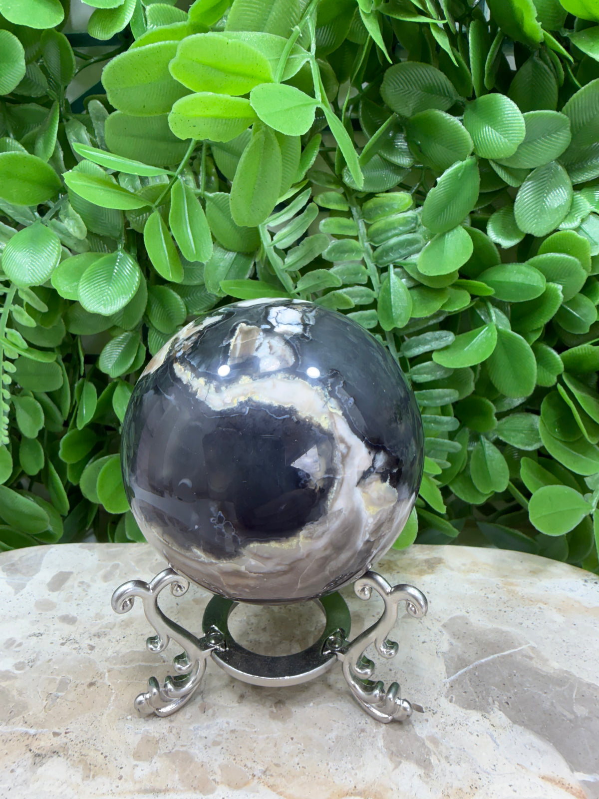 Volcanic Agate Sphere | Grounding • Protection • Strength