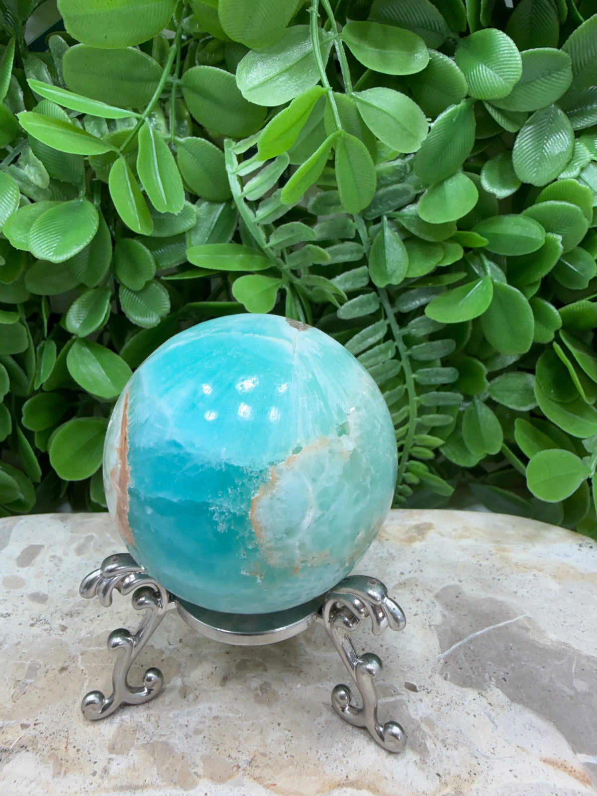 Blue Smithsonite Sphere | Calm • Compassion • Emotional Healing