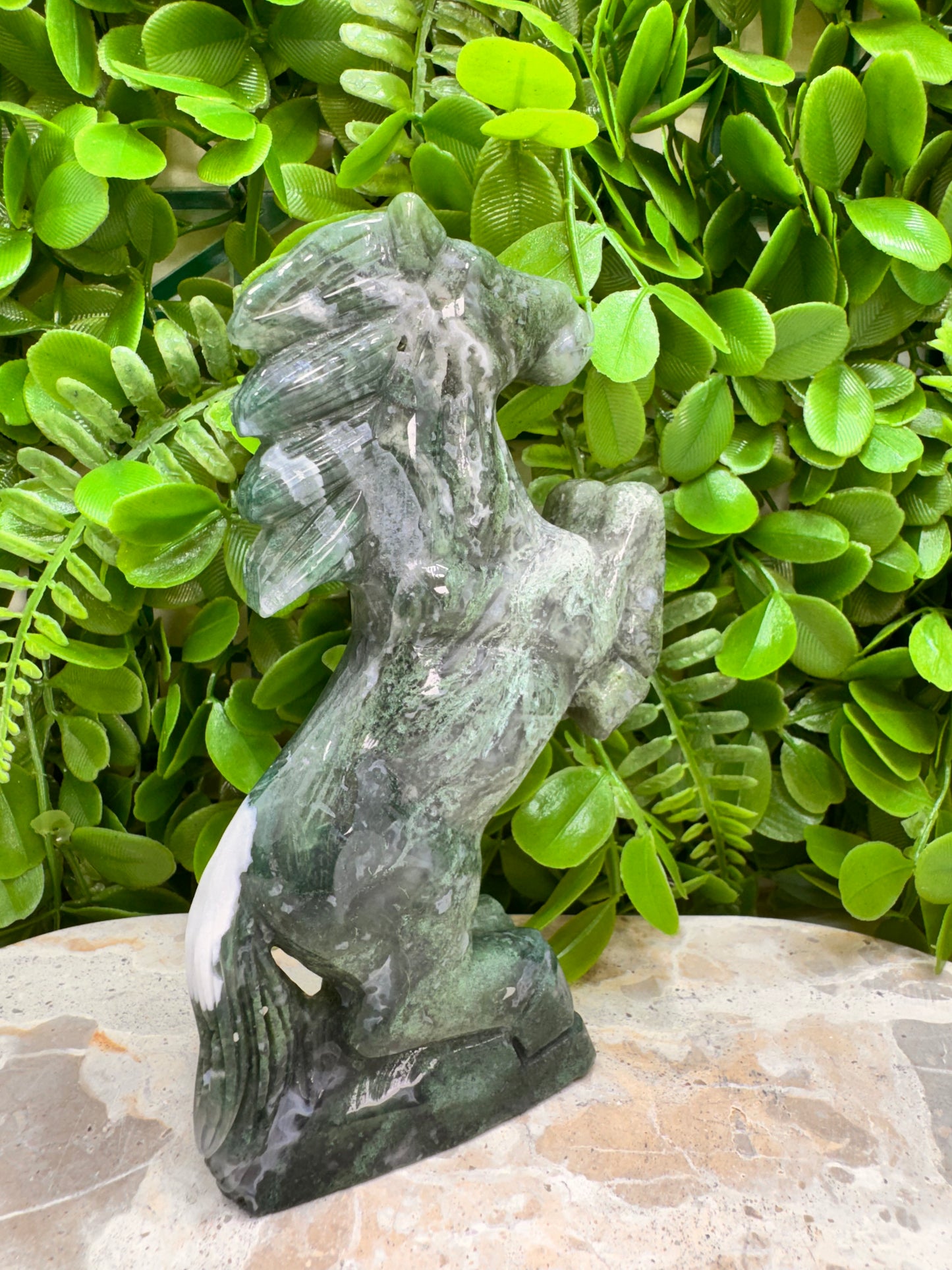 Moss Agate Horse 356g