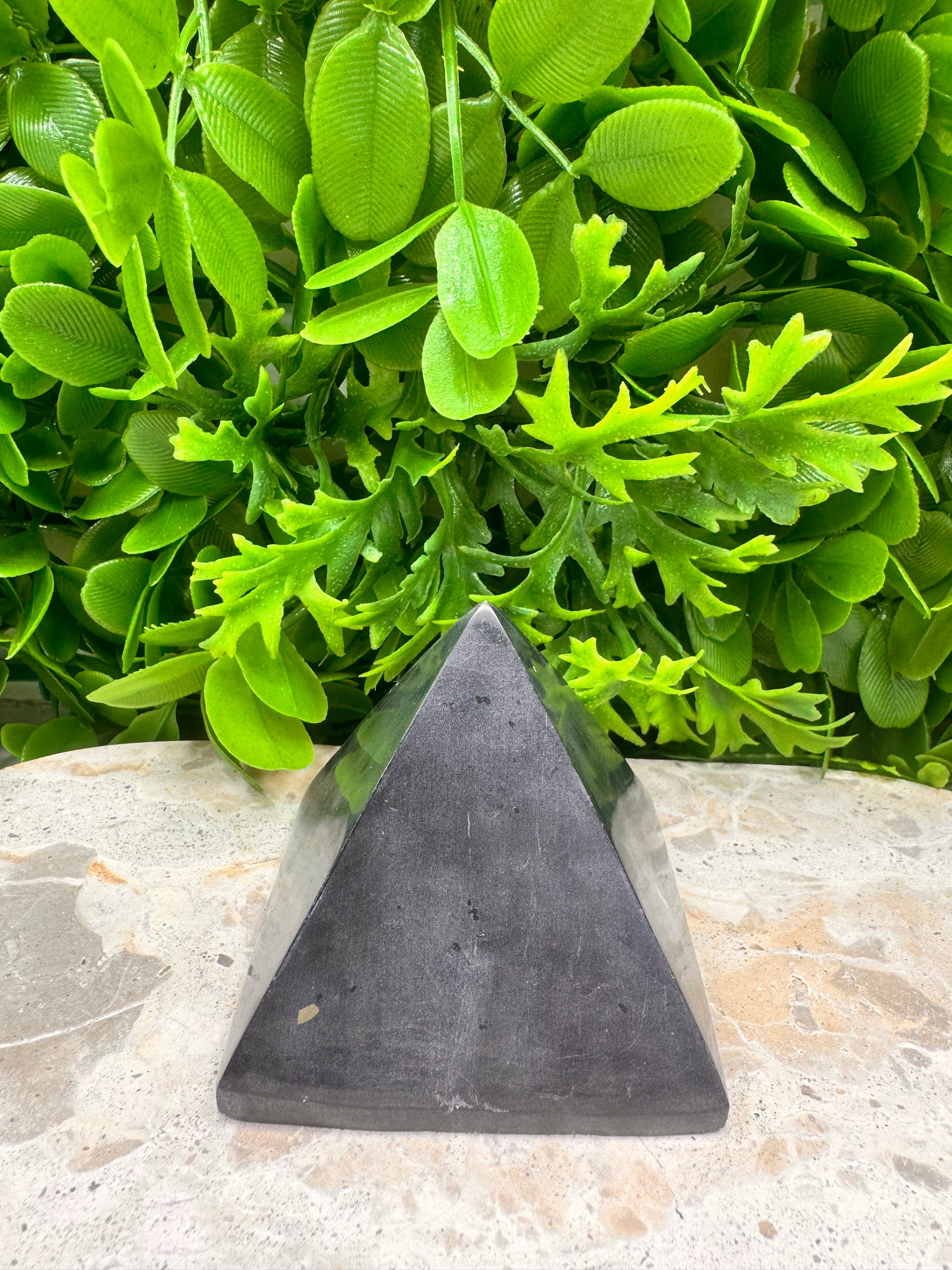 Black Jade with Pyrite Pyramid 326g