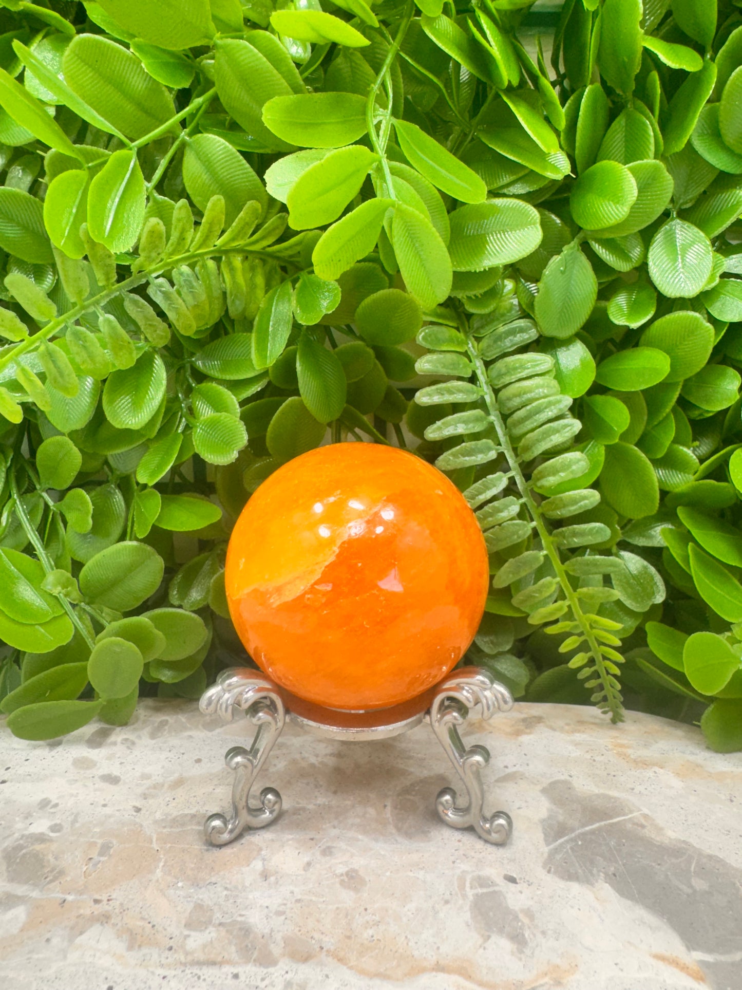 Crystalized Orange Calcite Sphere 330g