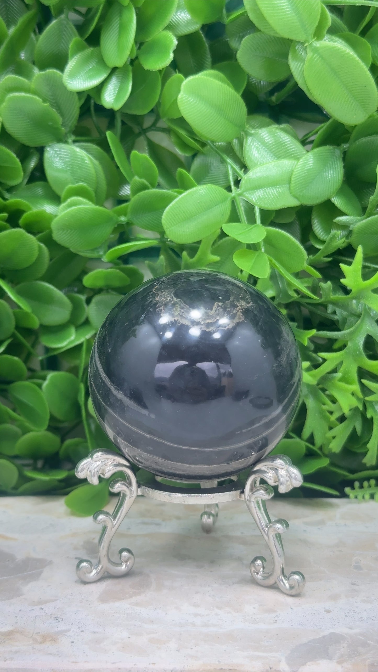 Black Banded Onyx Sphere 424g