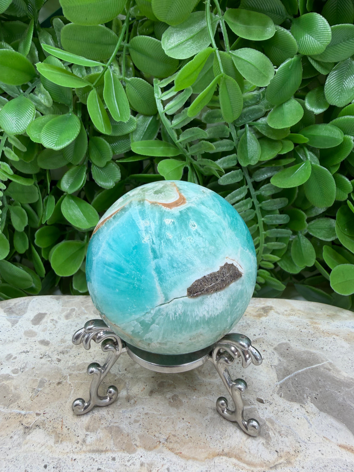 Blue Smithsonite Sphere | Calm • Compassion • Emotional Healing