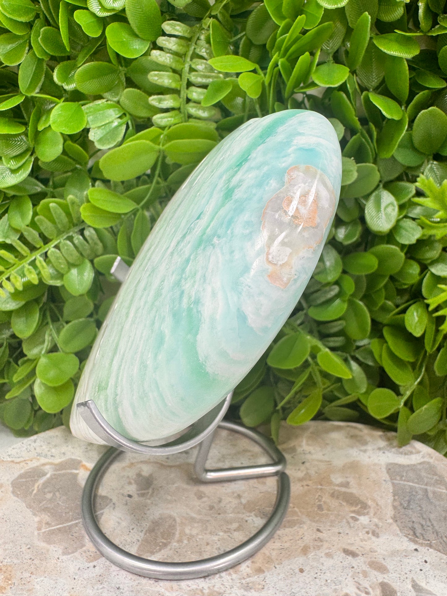 Blue Caribbean Calcite Heart 1364g