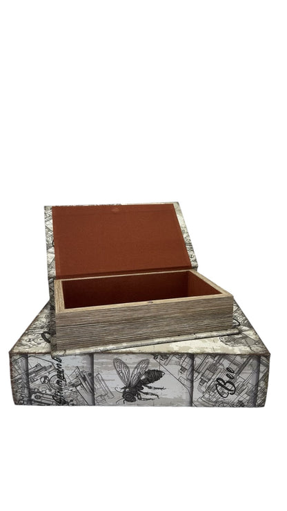 Set of 2 Book Boxes with Fly Design