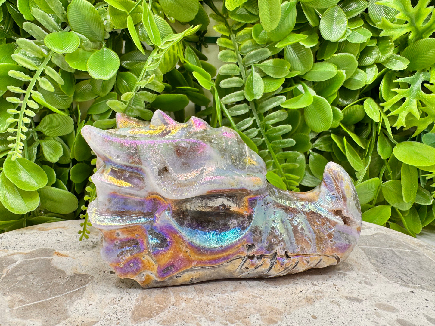 Aura Sphalerite Dragon Skull 580g