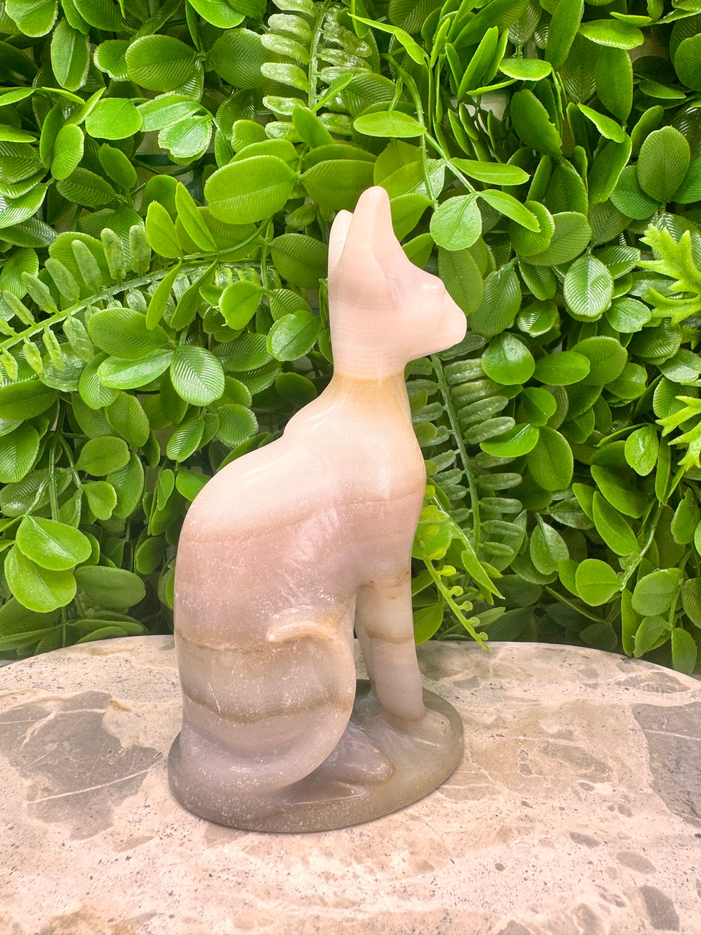 Pink Pistachio Calcite Egyptian Cat 500g