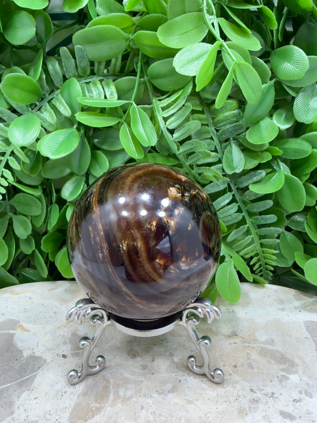 Chocolate Calcite Sphere | Grounding • Emotional Balance • Inner Strength