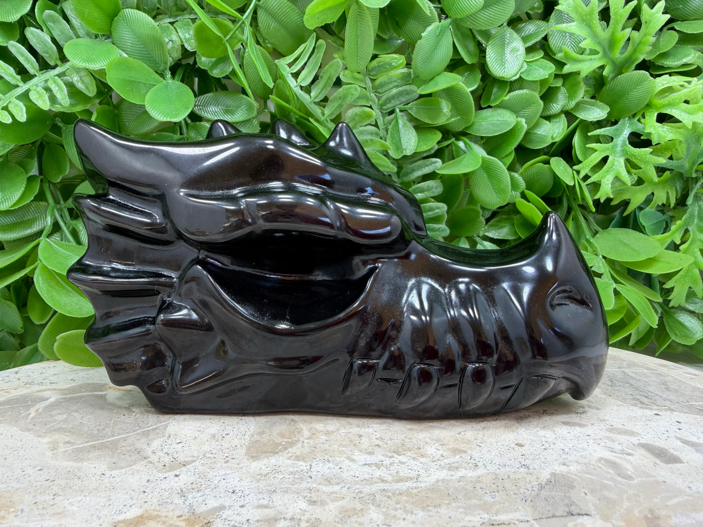 Black Obsidian Dragon Skull 1064g