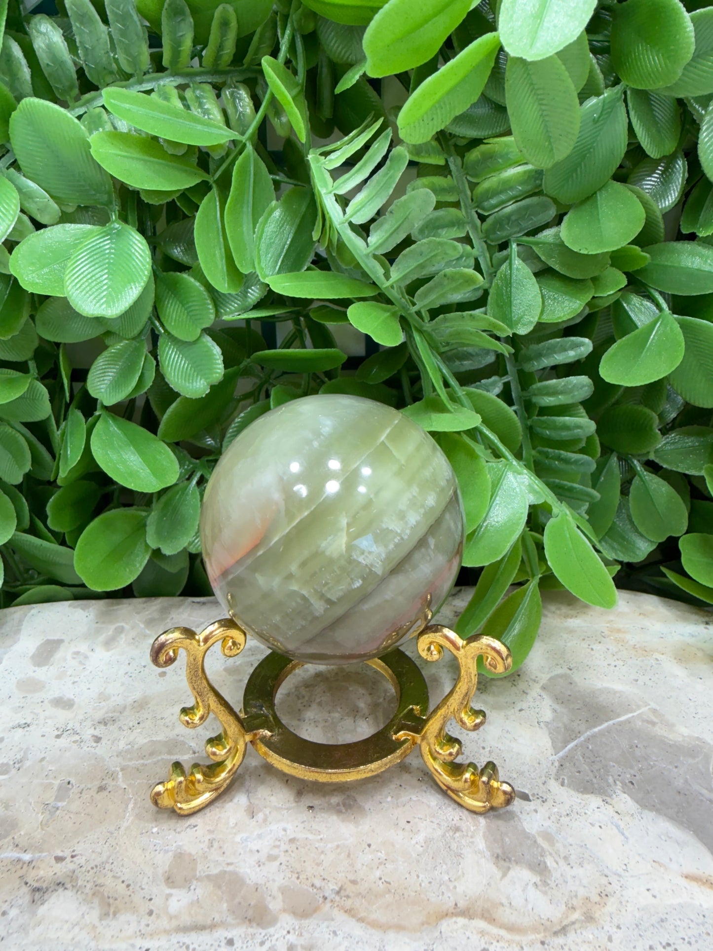 Green Banded Onyx Sphere 182g