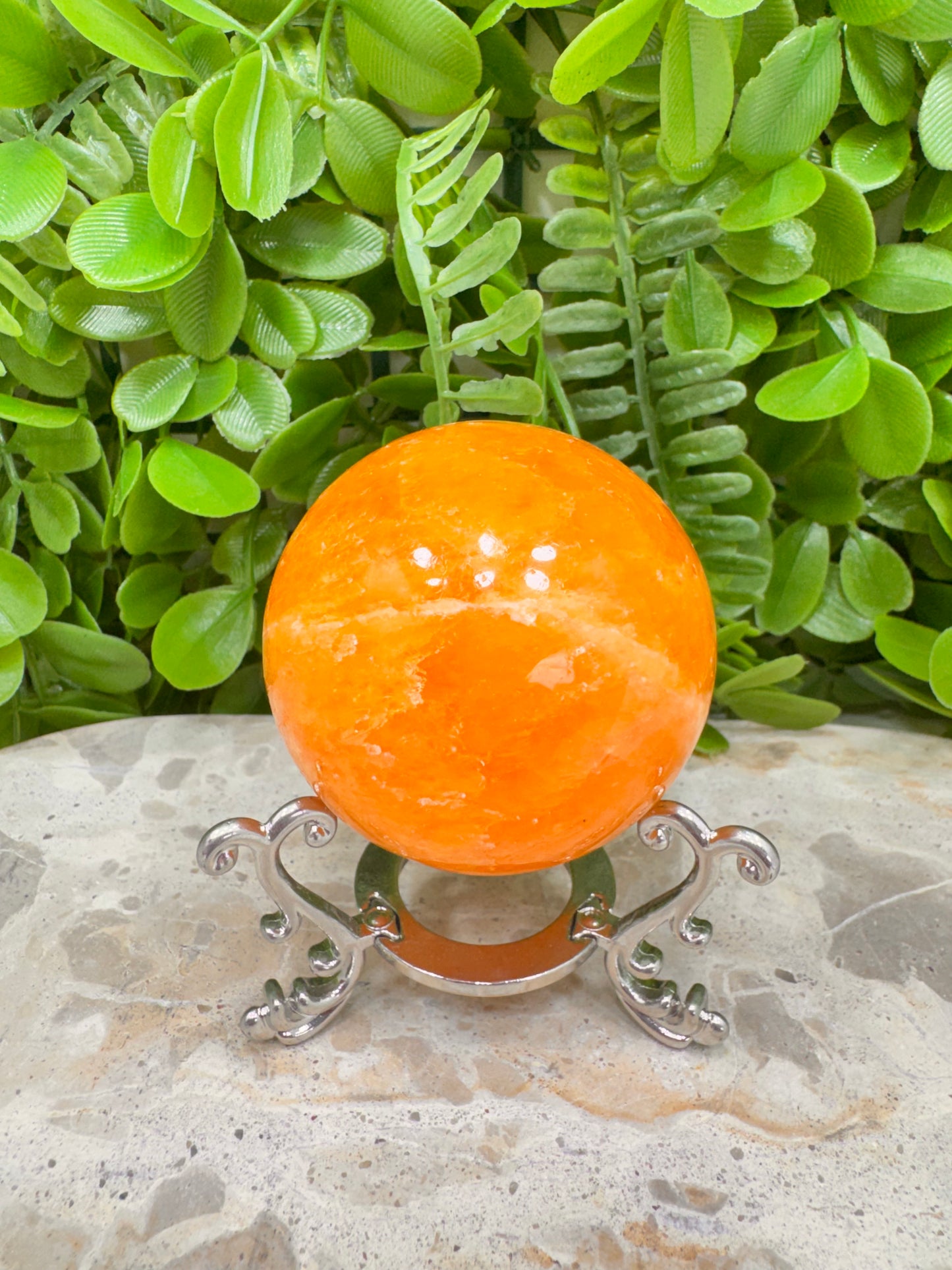 Crystalized Orange Calcite Sphere 276g