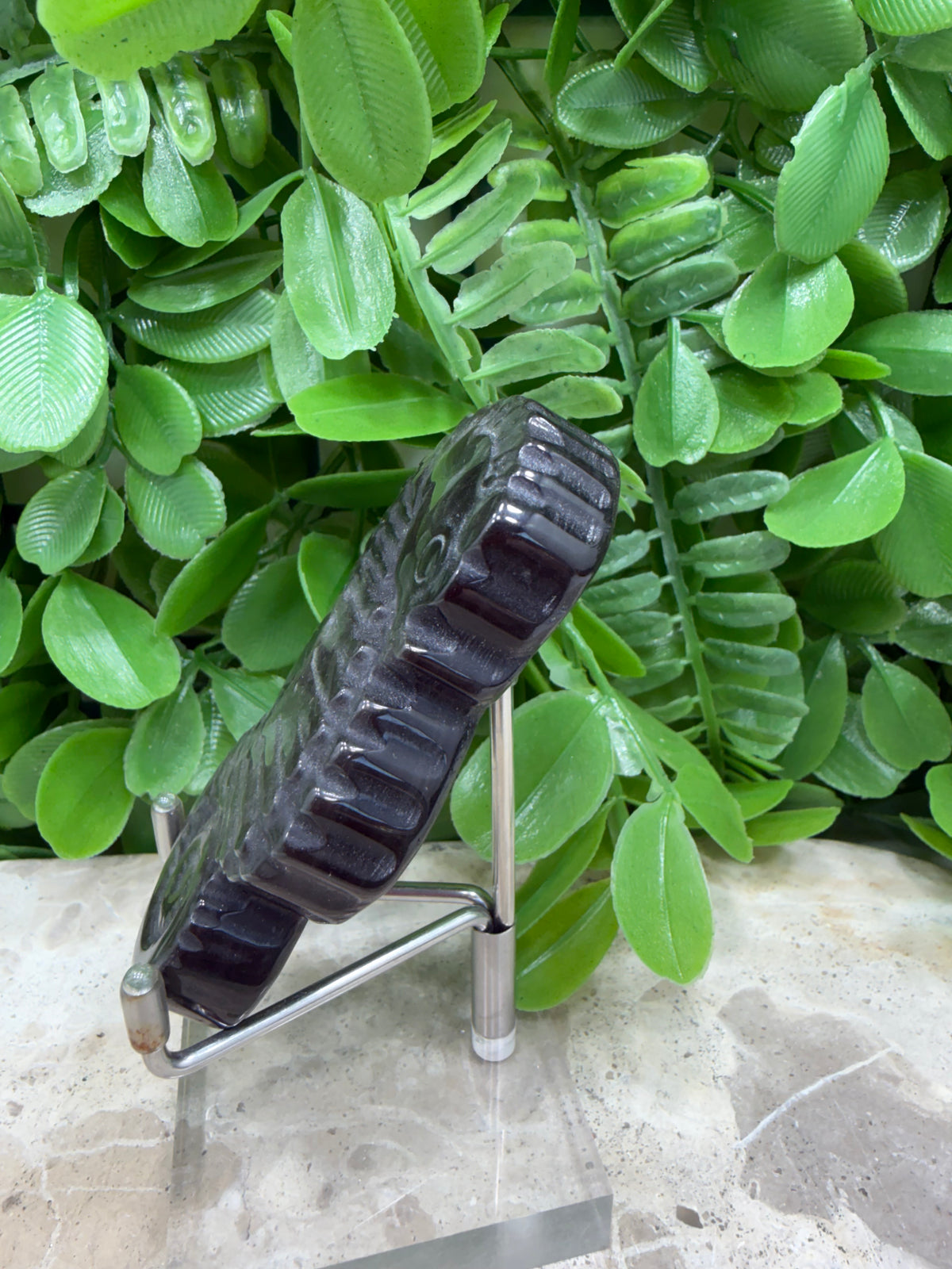 Silver Sheen Obsidian Seahorse 74g