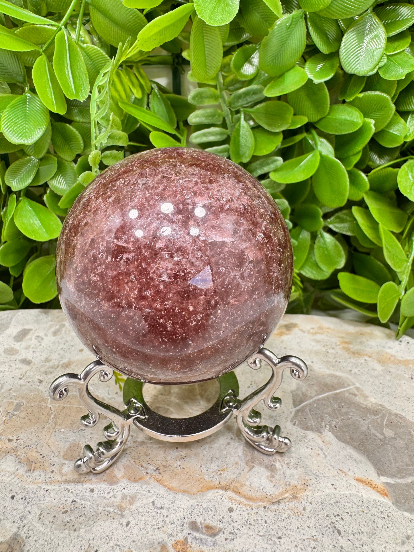 Strawberry Quartz Sphere 400g