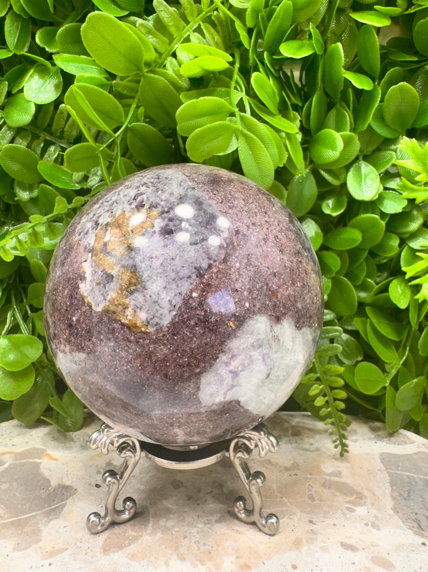 Lepidolite Unicorn Sphere 1334g