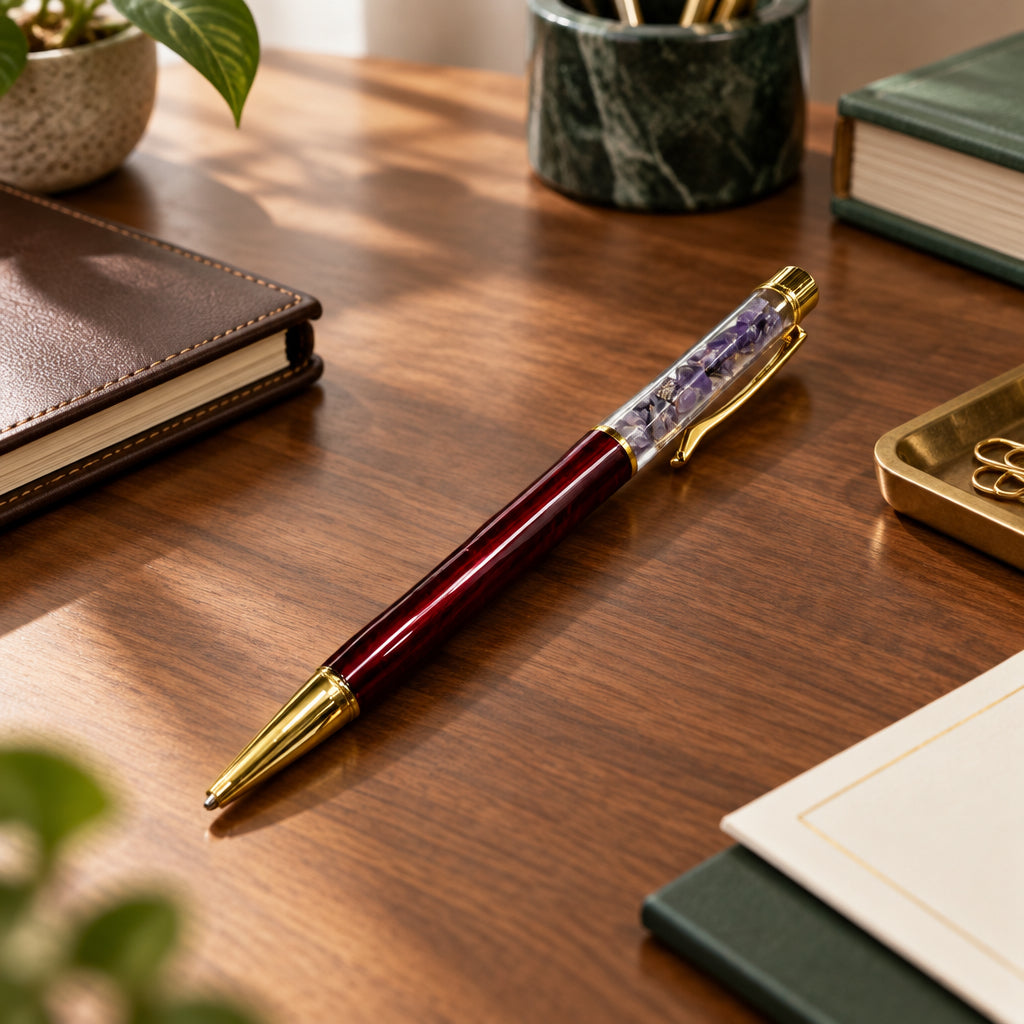 Charoite Premium Crystal Chip Pen