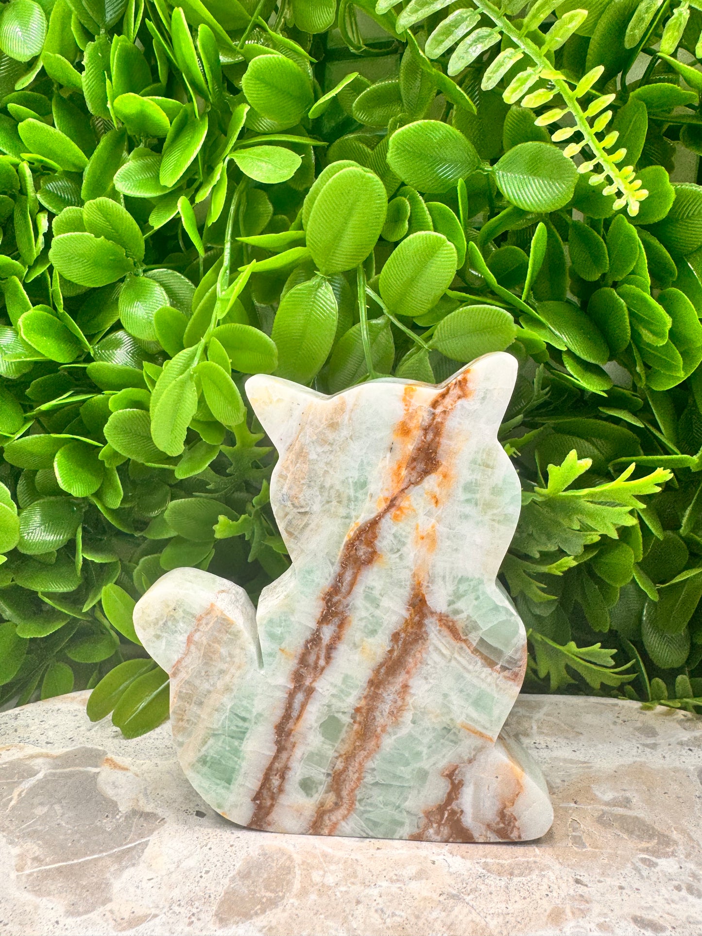Green Ocean Calcite Cat 310g