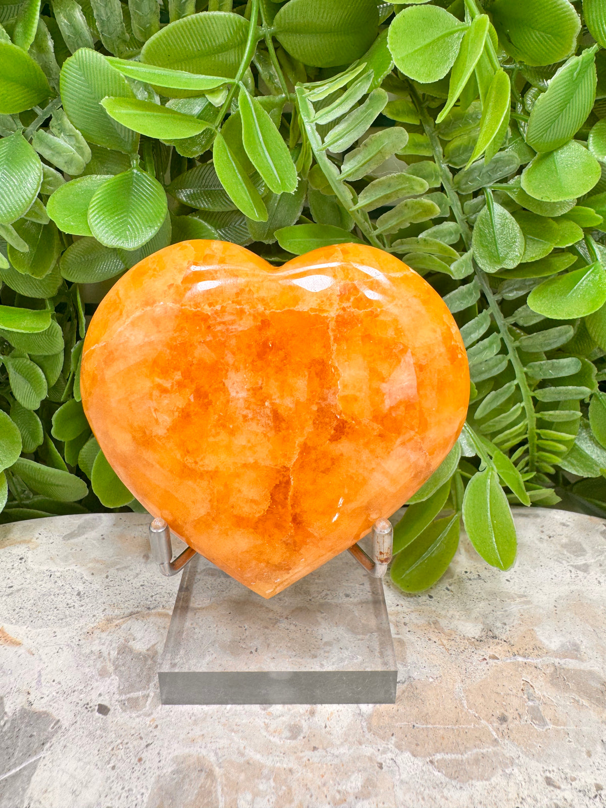 Crystallised Orange Calcite Heart | Energy • Joy • Creativity