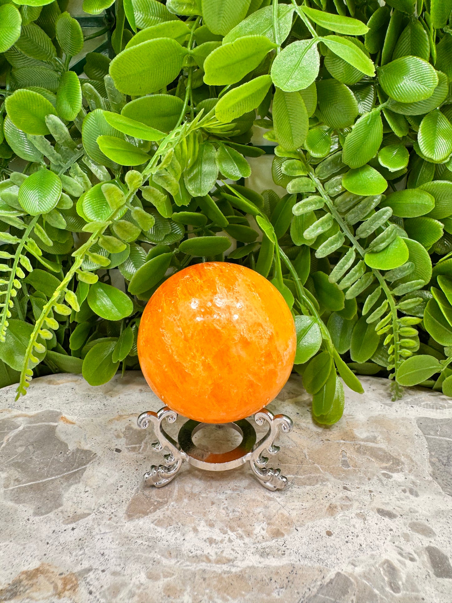 Crystallised Orange Calcite Sphere 250g