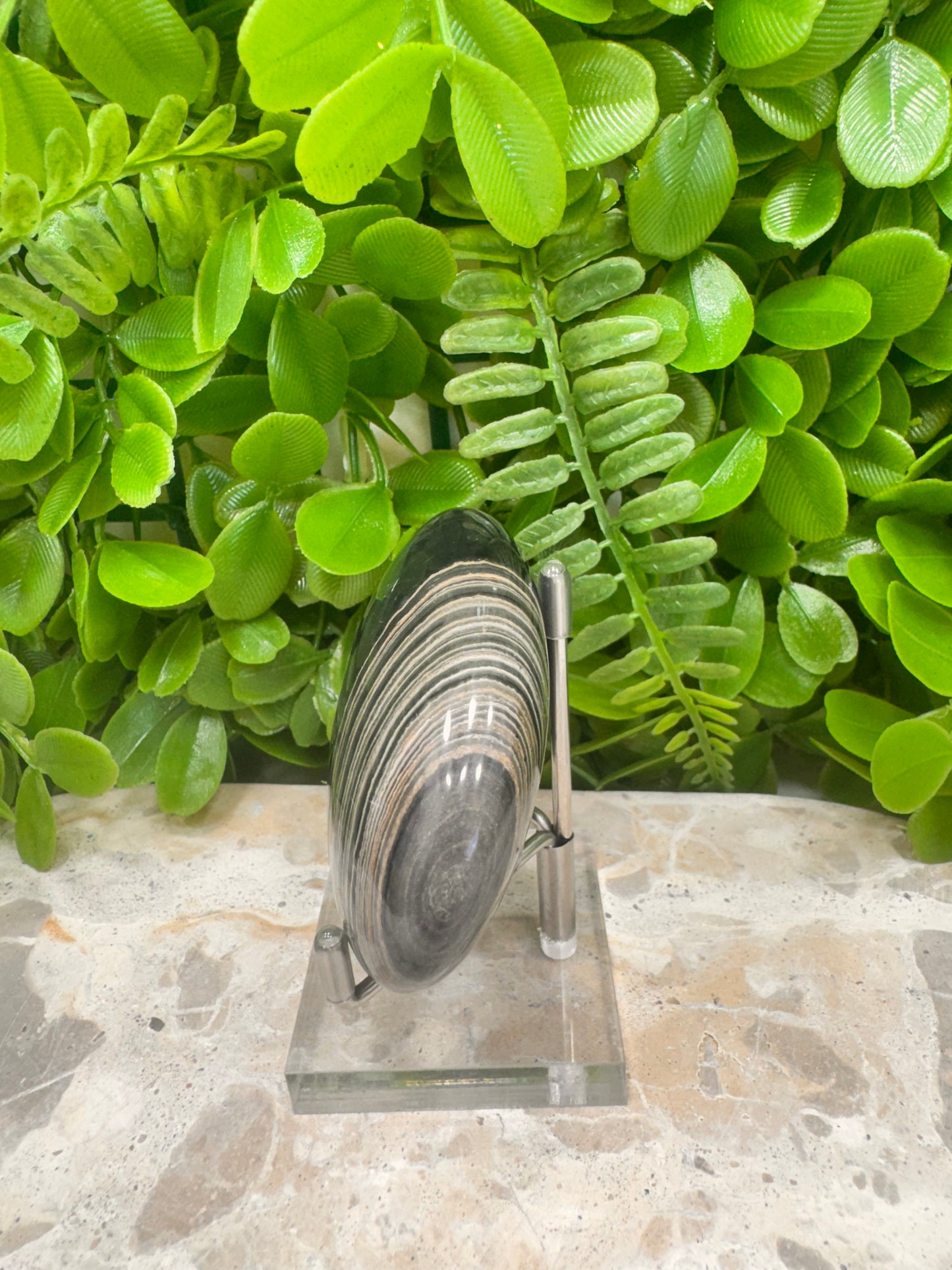 Black Banded Onyx Palm Stone 196g