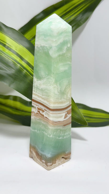 Blue Caribbean Calcite Tower 358g