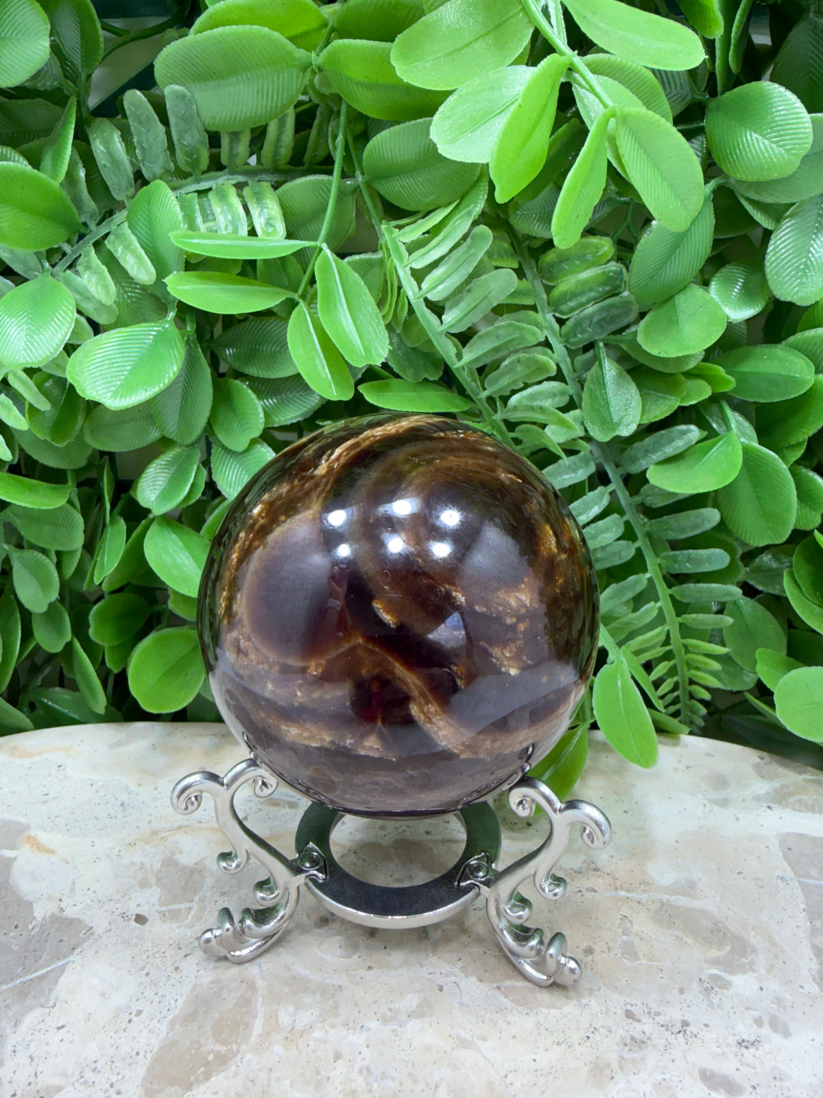 Chocolate Calcite Sphere | Grounding • Emotional Balance • Inner Strength