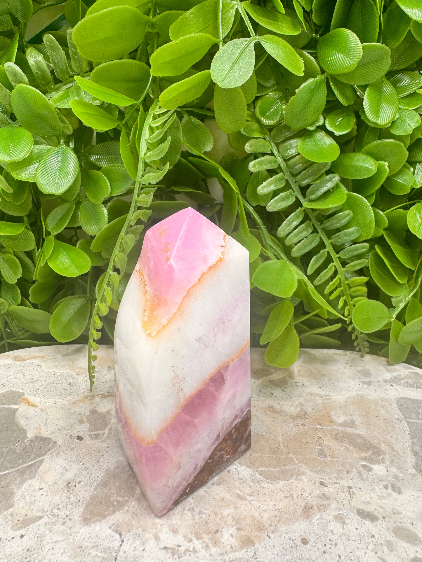 Pink Aragonite Freeform Point 268g