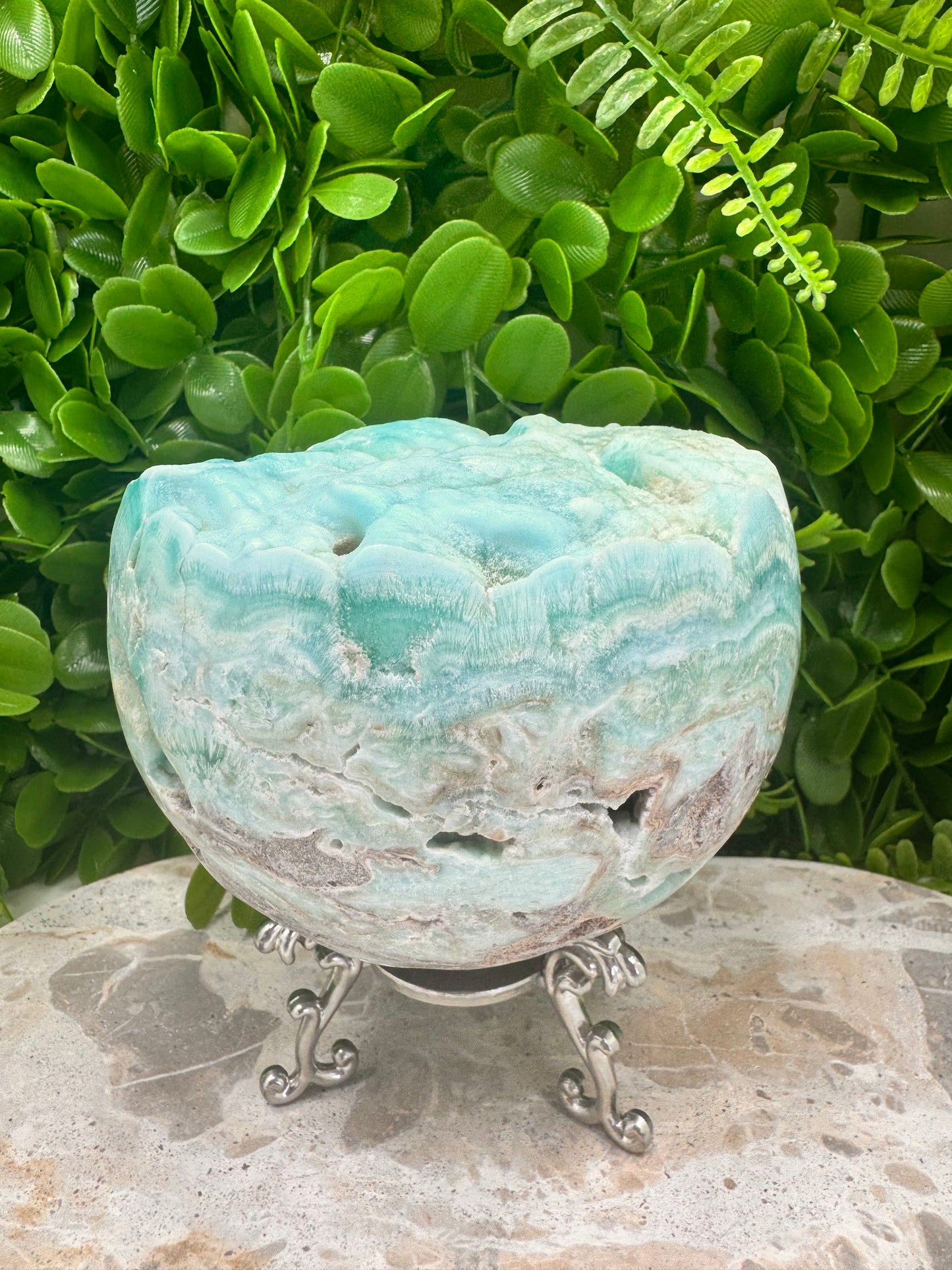 Hemimorphite Half Sphere 1616g