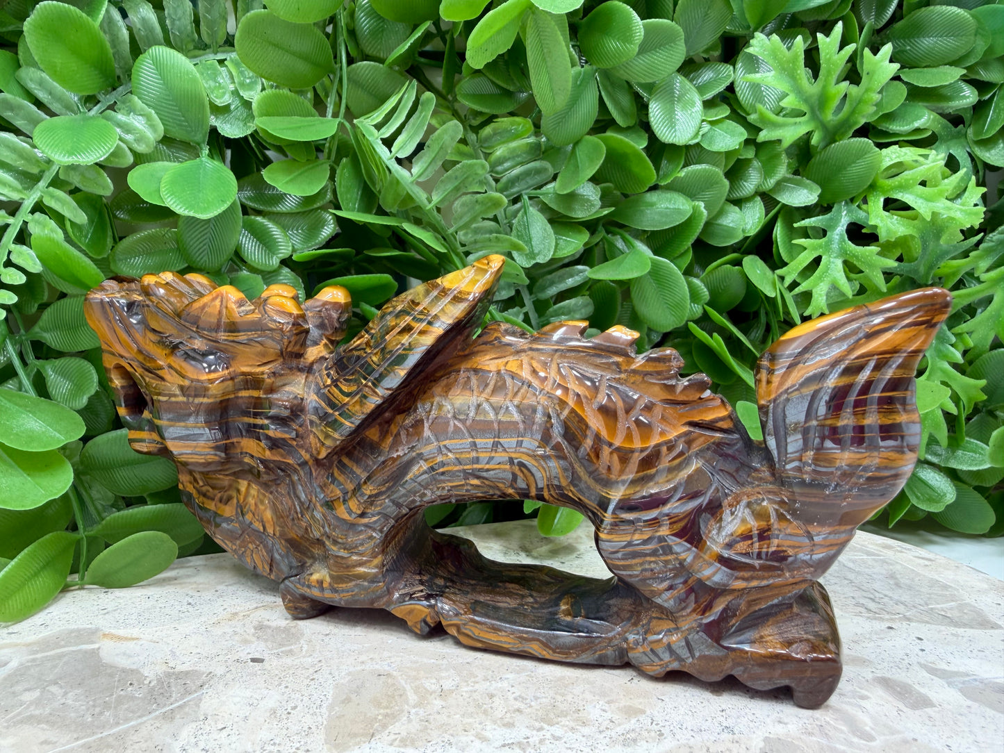 Tiger Eye/Tiger Ore Chinese Dragon 596g