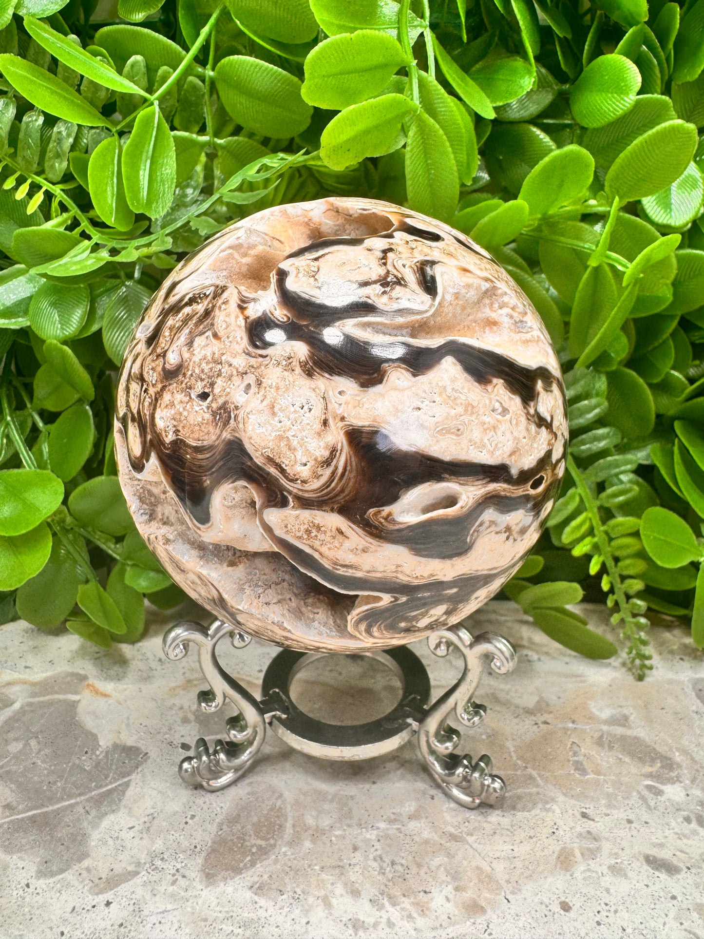 Chocolate Calcite Sphere 806g