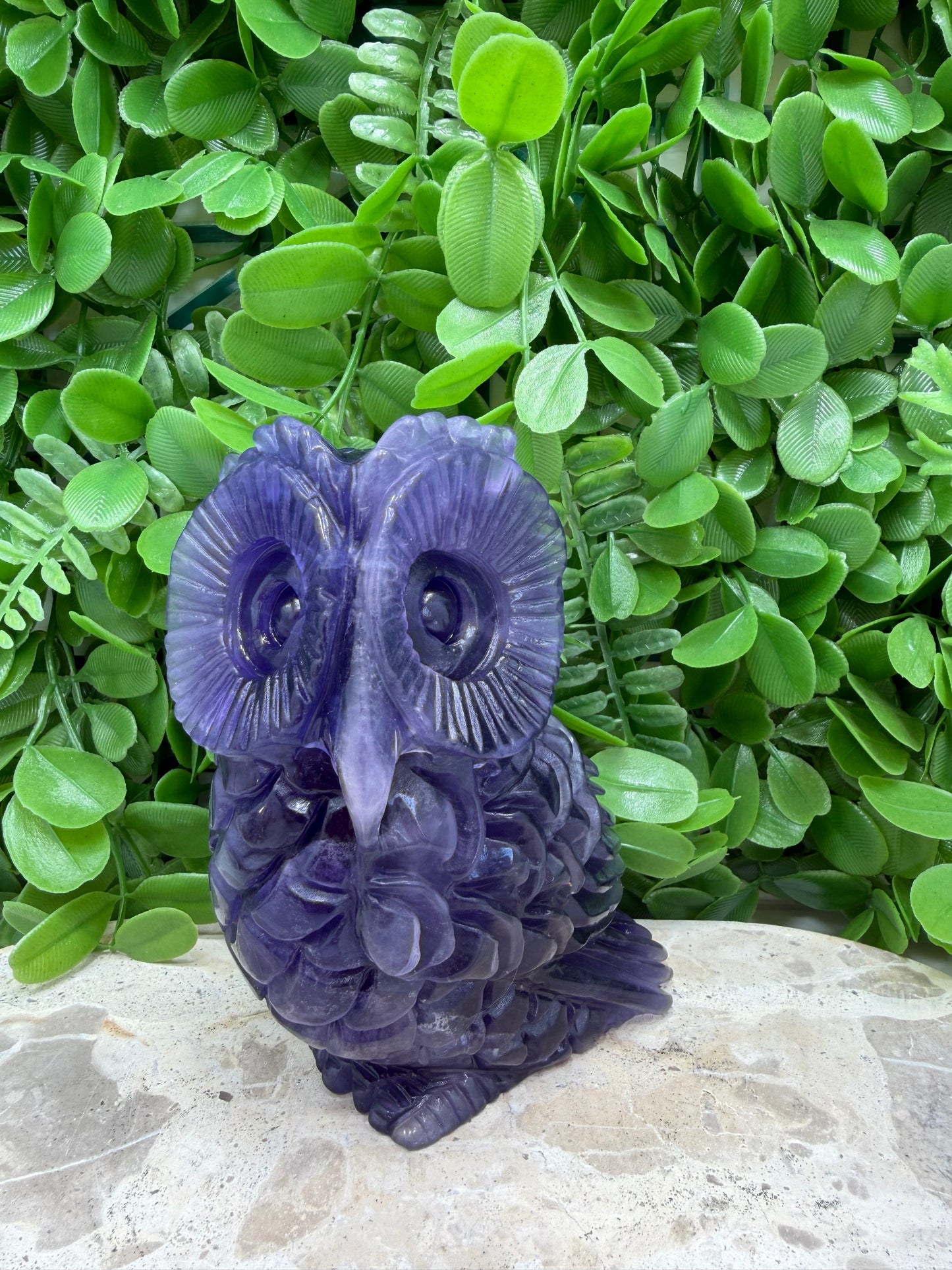 Purple Fluorite Owl 1054g