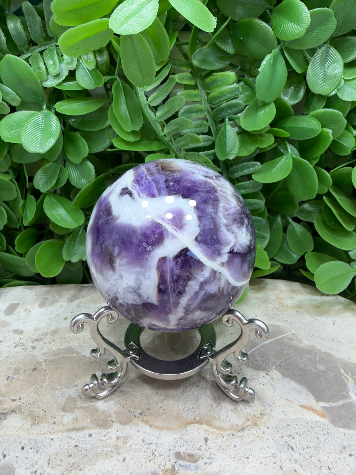 Chevron Amethyst Sphere 358g