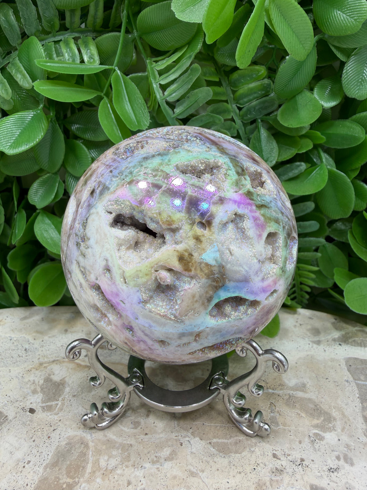 Aura Sphalerite Sphere | Grounding • Confidence • Vitality