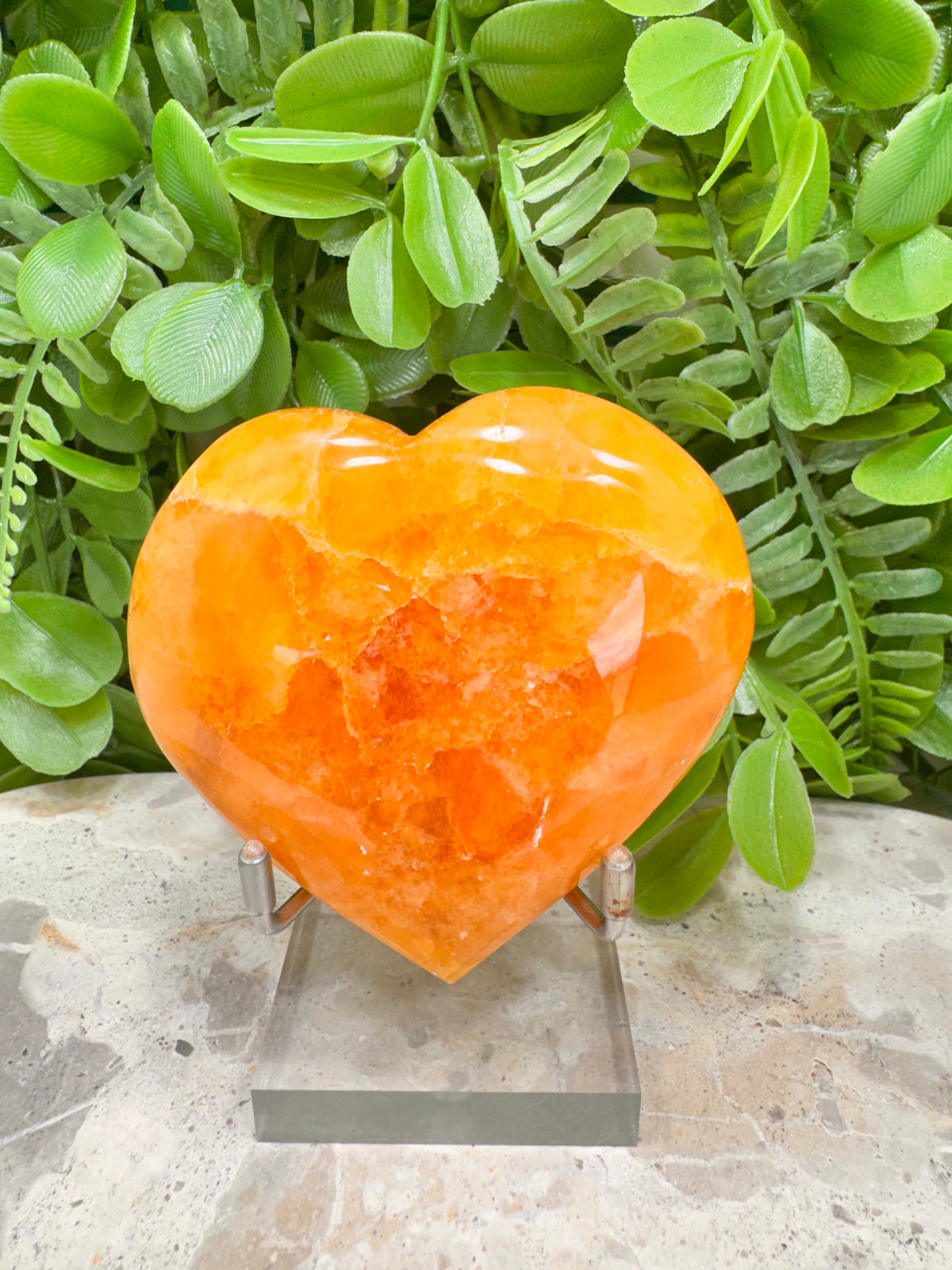 Crystallised Orange Calcite Heart | Energy • Joy • Creativity