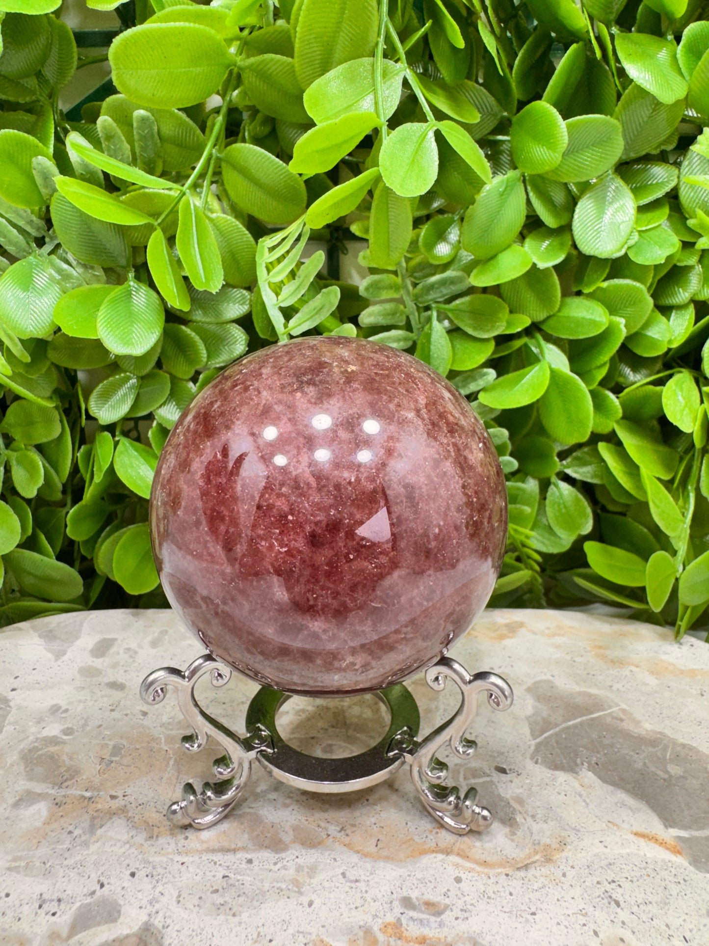 Strawberry Quartz Sphere 480g