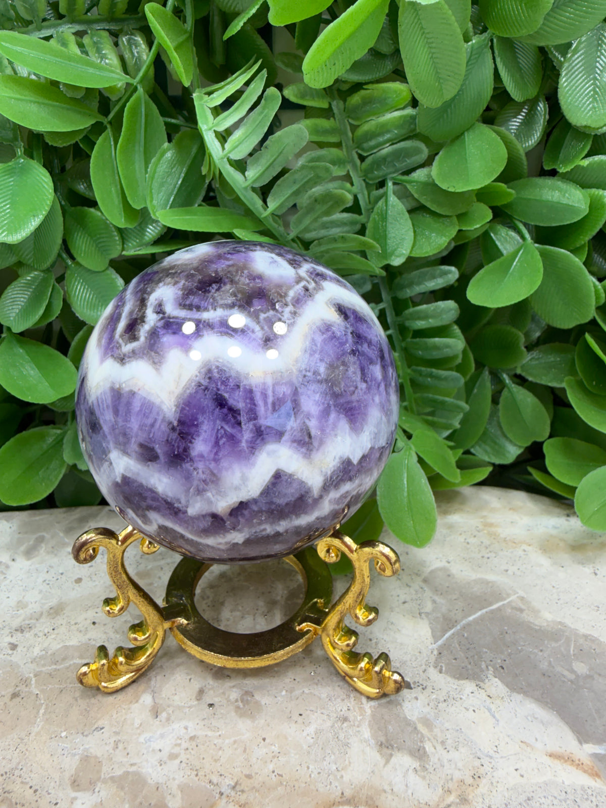 Chevron Amethyst Sphere 338g