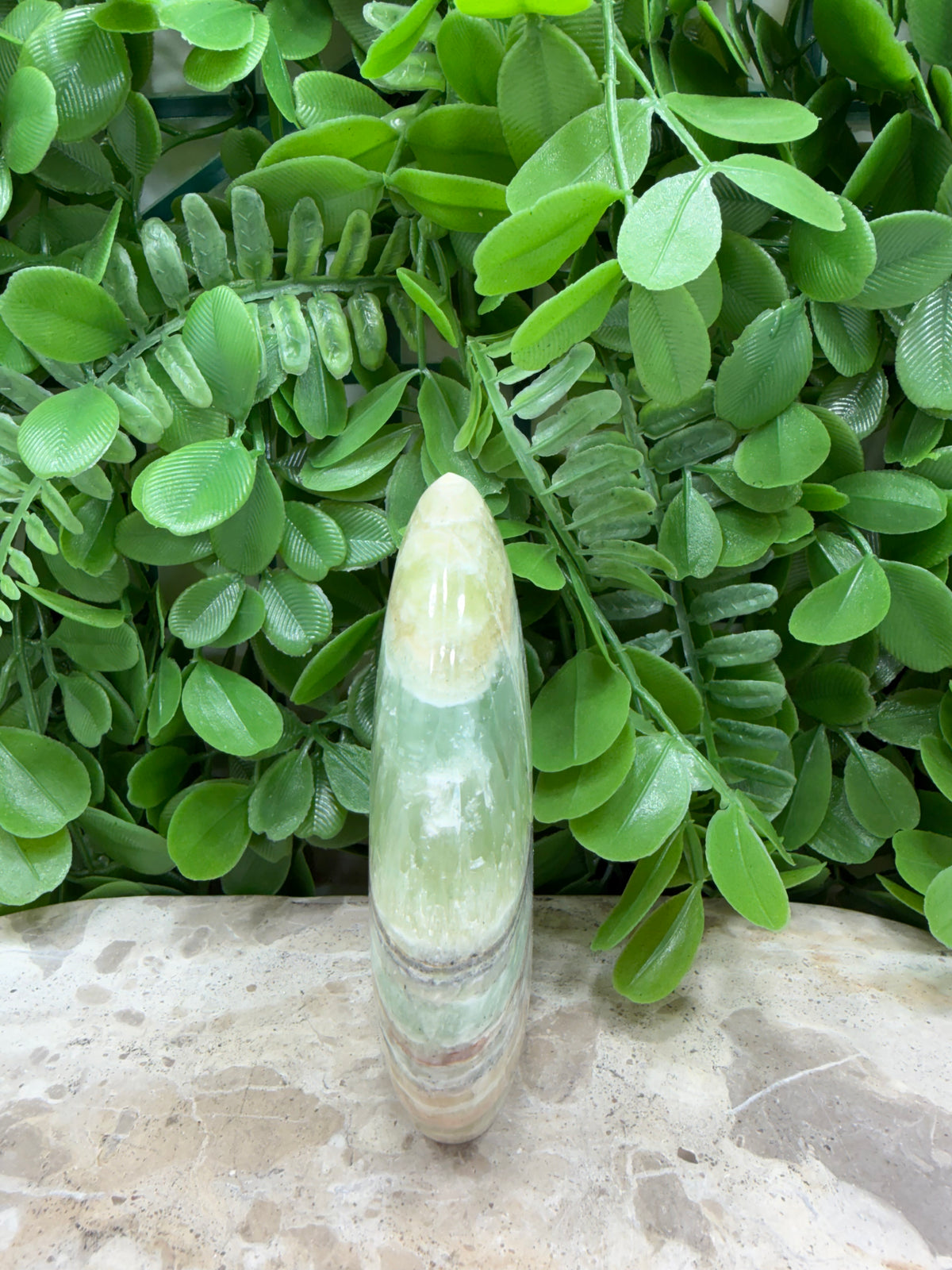 Emerald Kiwi Calcite Teardrop 374g