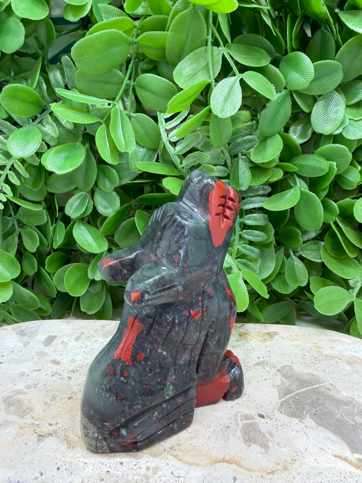 African Blood Stone Wolf 290g | Strength • Courage • Vitality