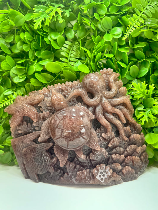 Strawberry Quartz Sea Life 3506g