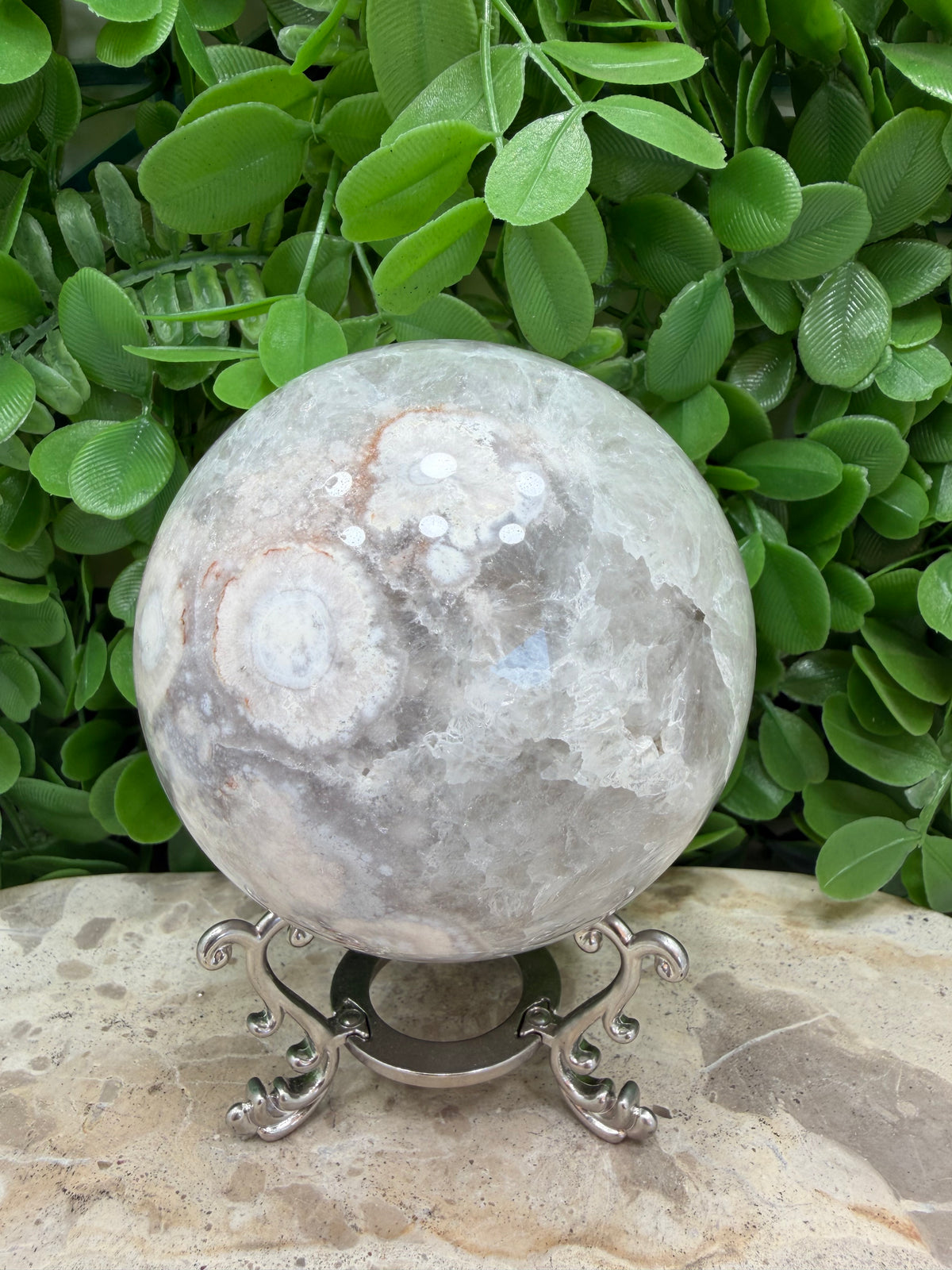 Flower Agate Sphere 944g | Growth • Confidence • New Beginnings