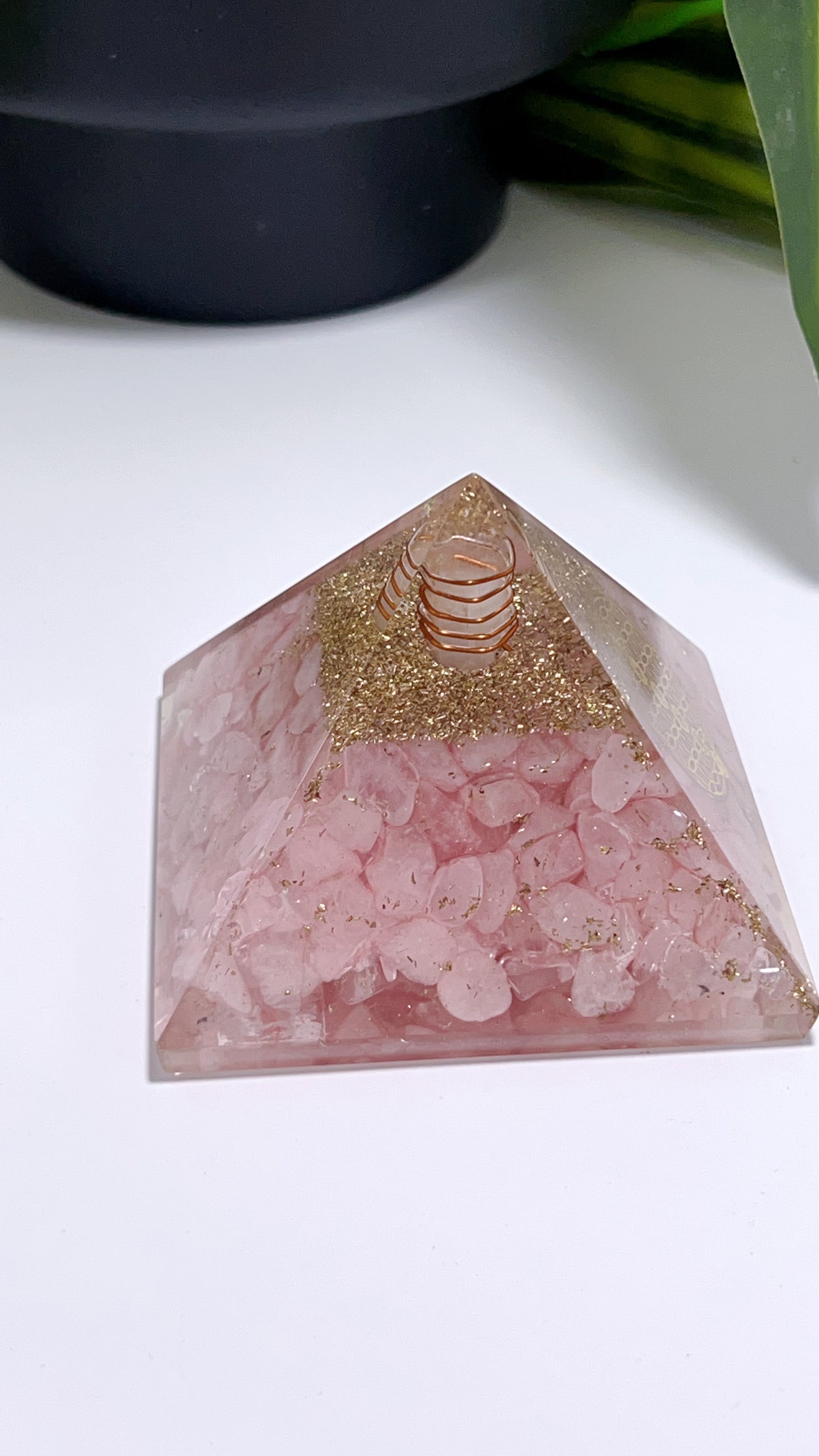 Pink Quartz Orgonite Pyramid 224g