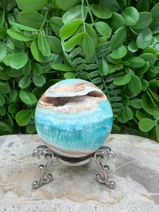 Blue Smithsonite Sphere | Calm • Compassion • Emotional Healing