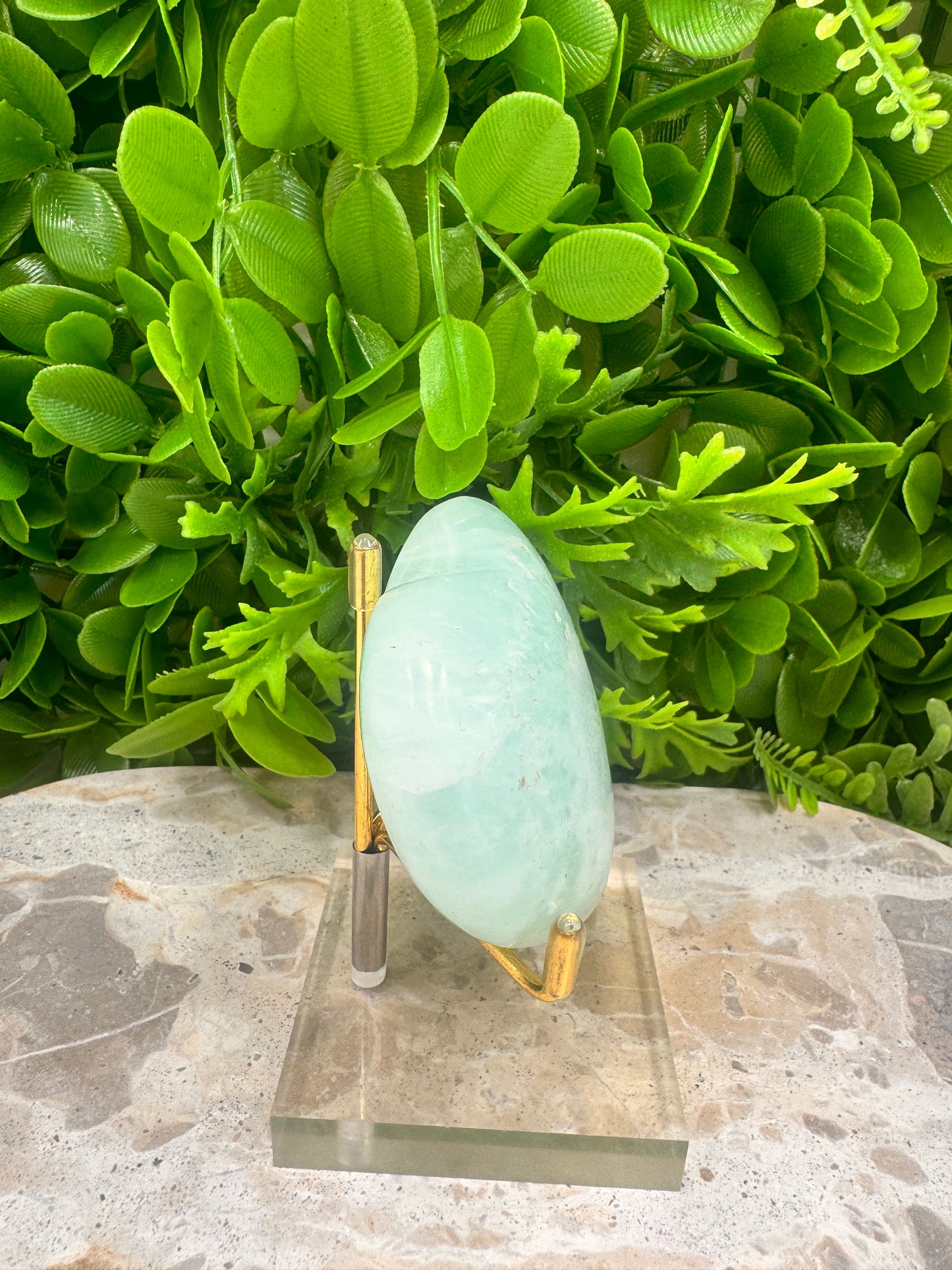Aqua Caribbean Calcite Heart 224g