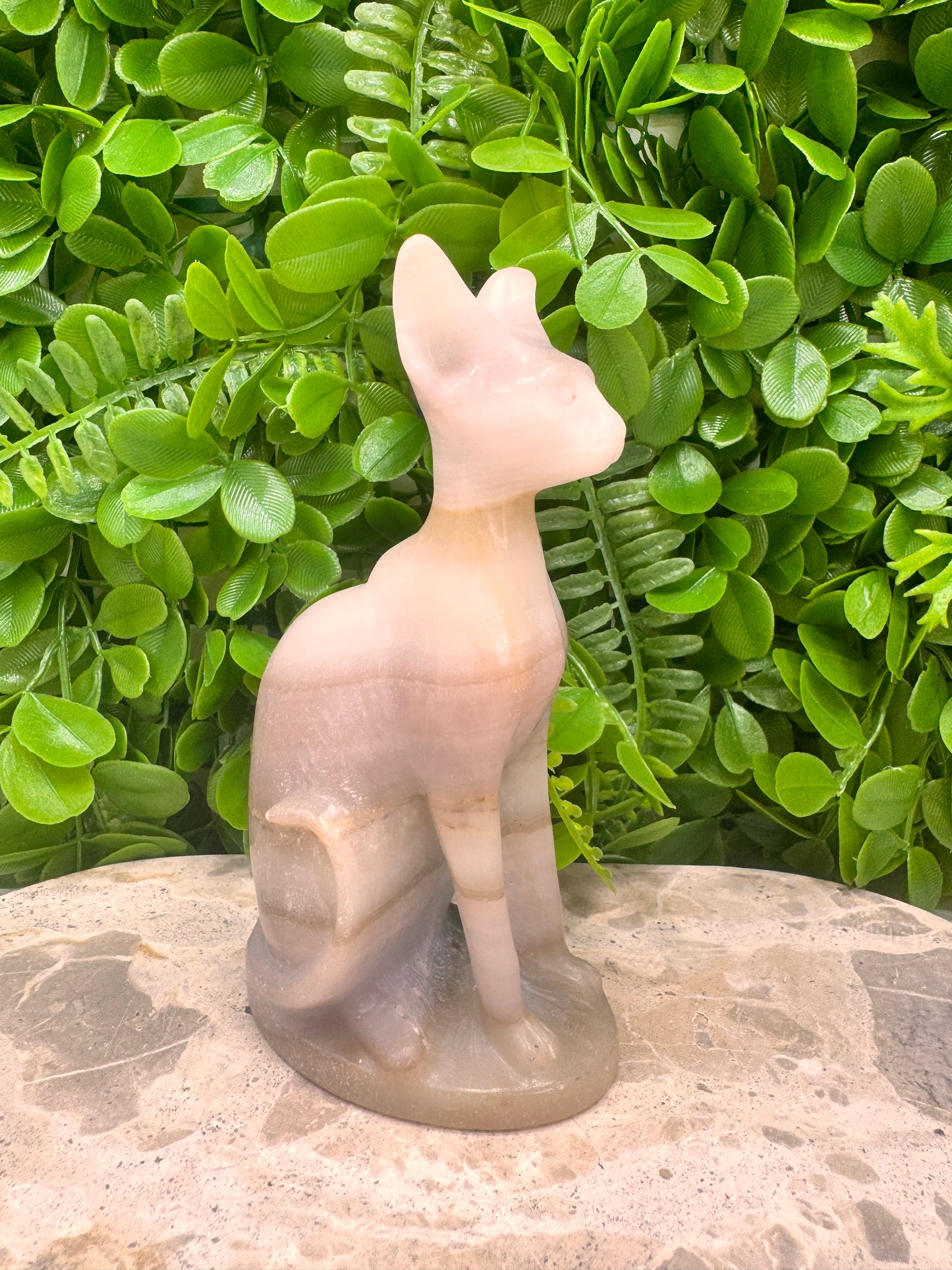 Pink Pistachio Calcite Egyptian Cat 500g