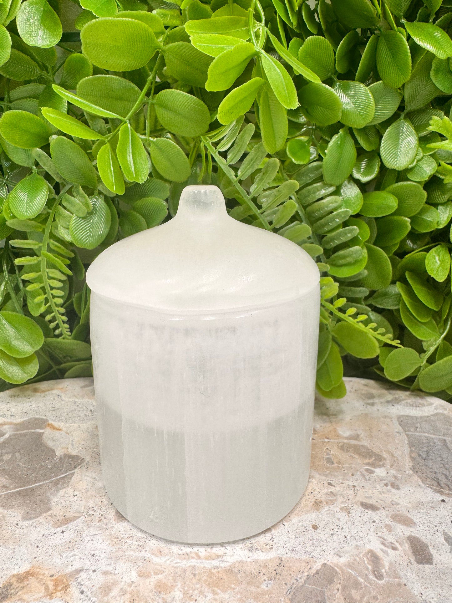 Selenite Cylinder with Lid Approx 650g