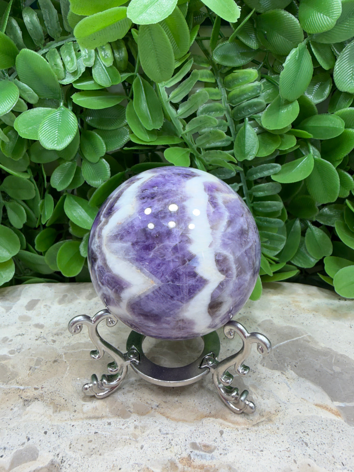 Chevron Amethyst Sphere 327g