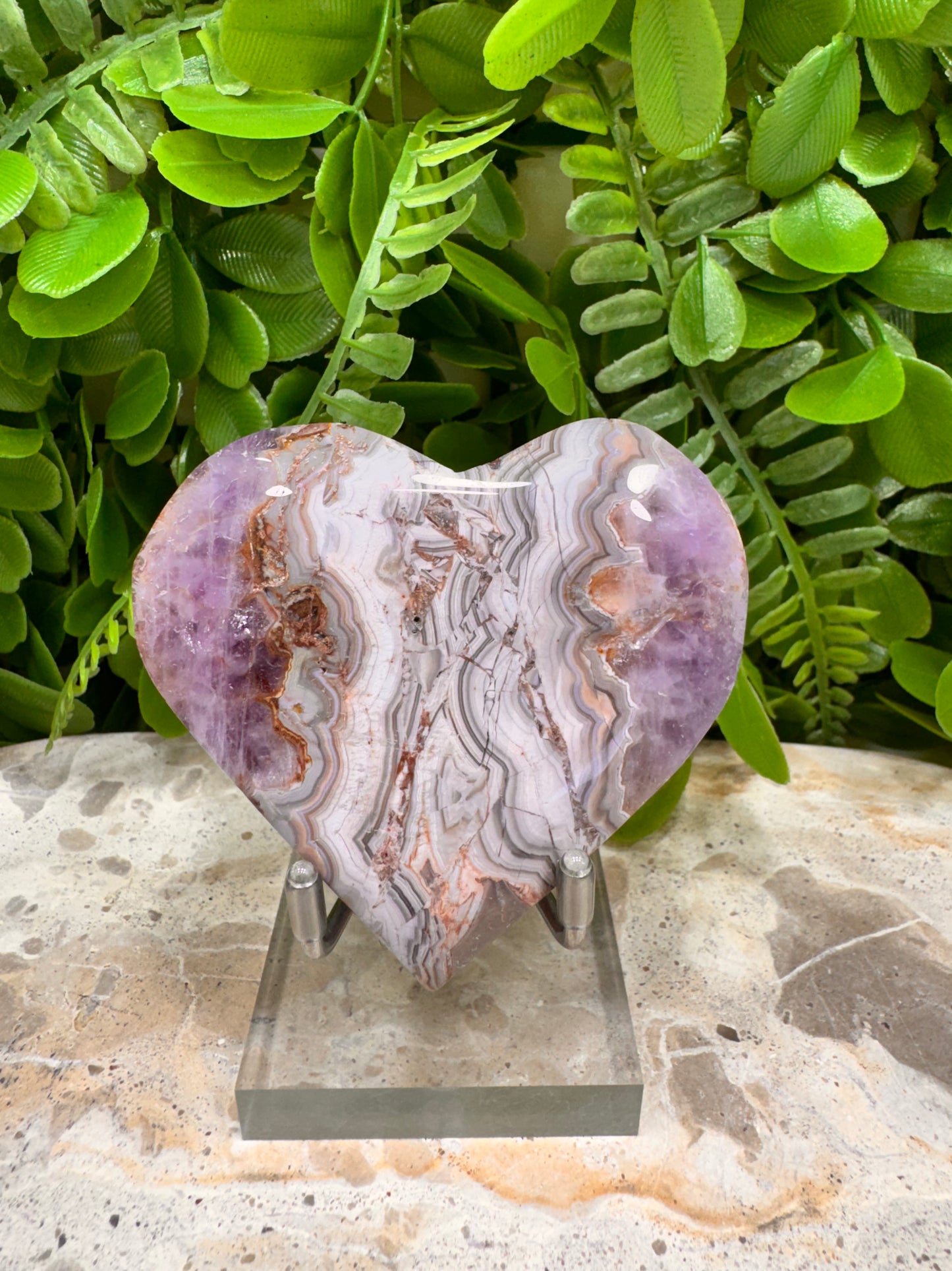 Amethyst With Mexican Agate Heart 142g