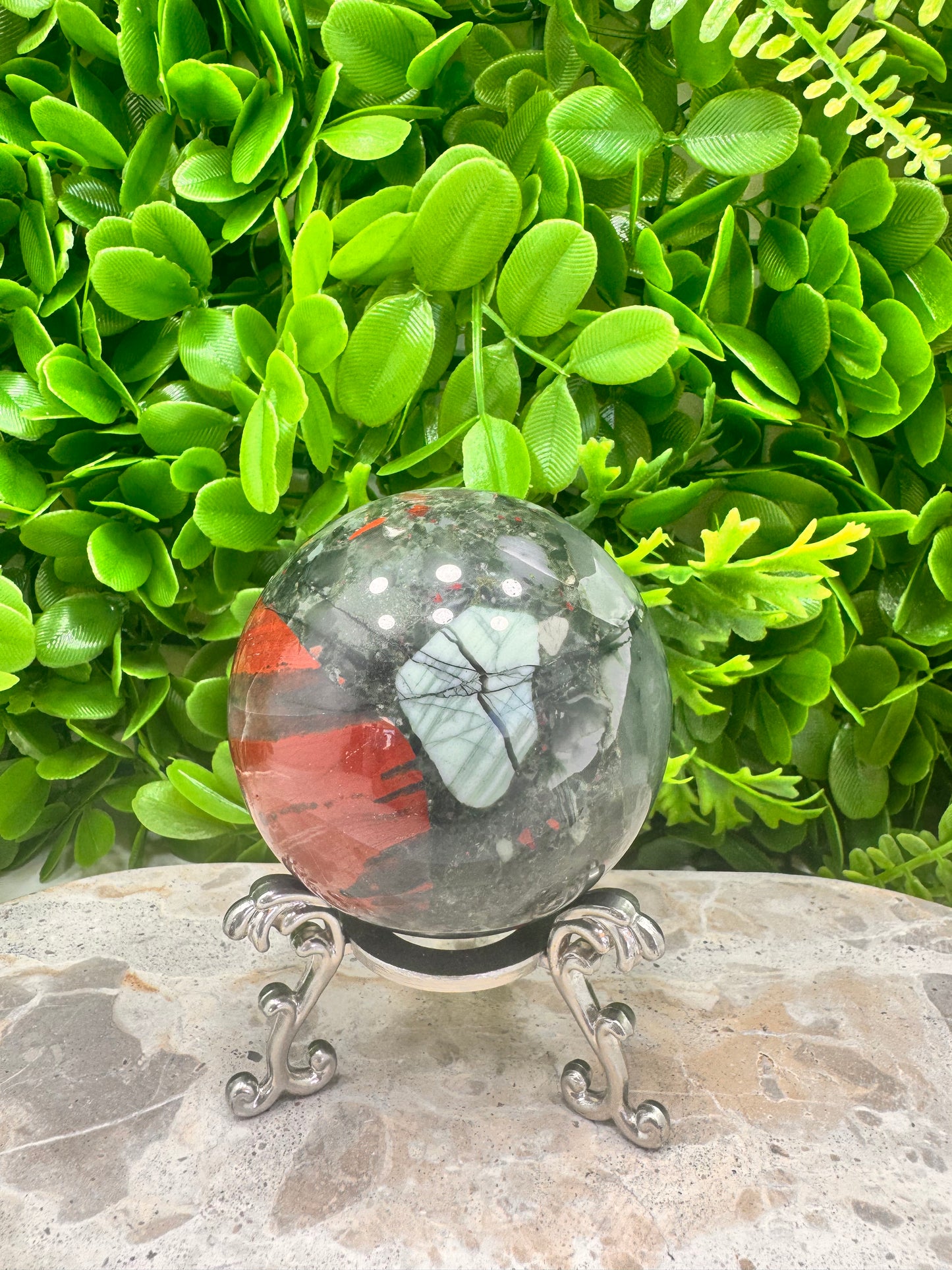 African Bloodstone Sphere 528g