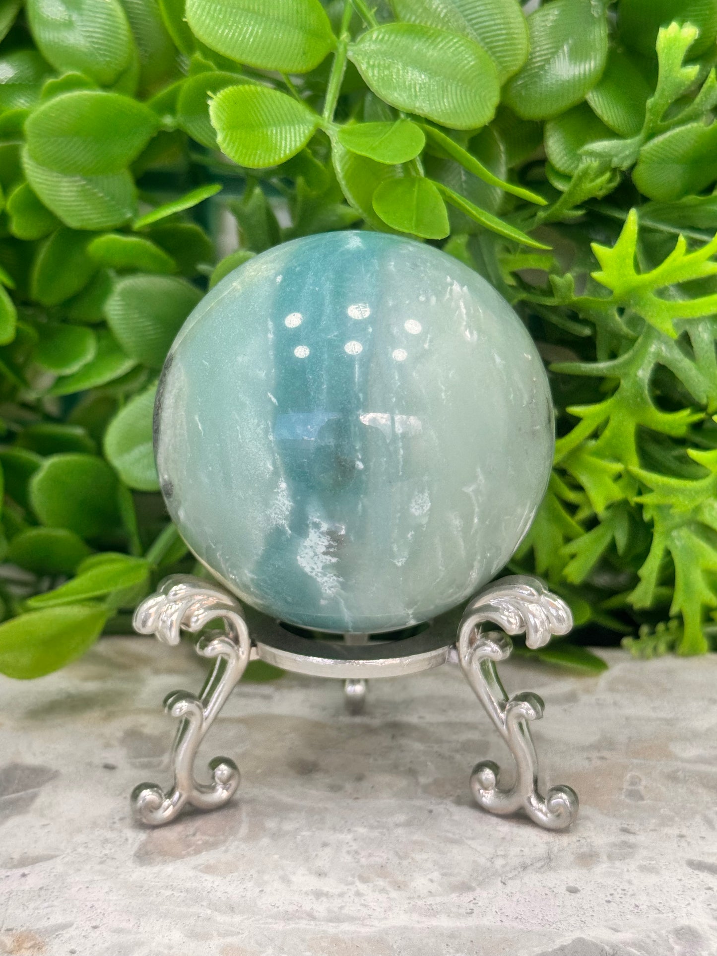 Sky Blue Opal Sphere 377g
