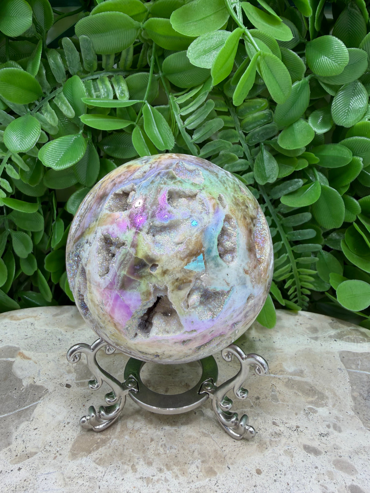 Aura Sphalerite Sphere | Grounding • Confidence • Vitality